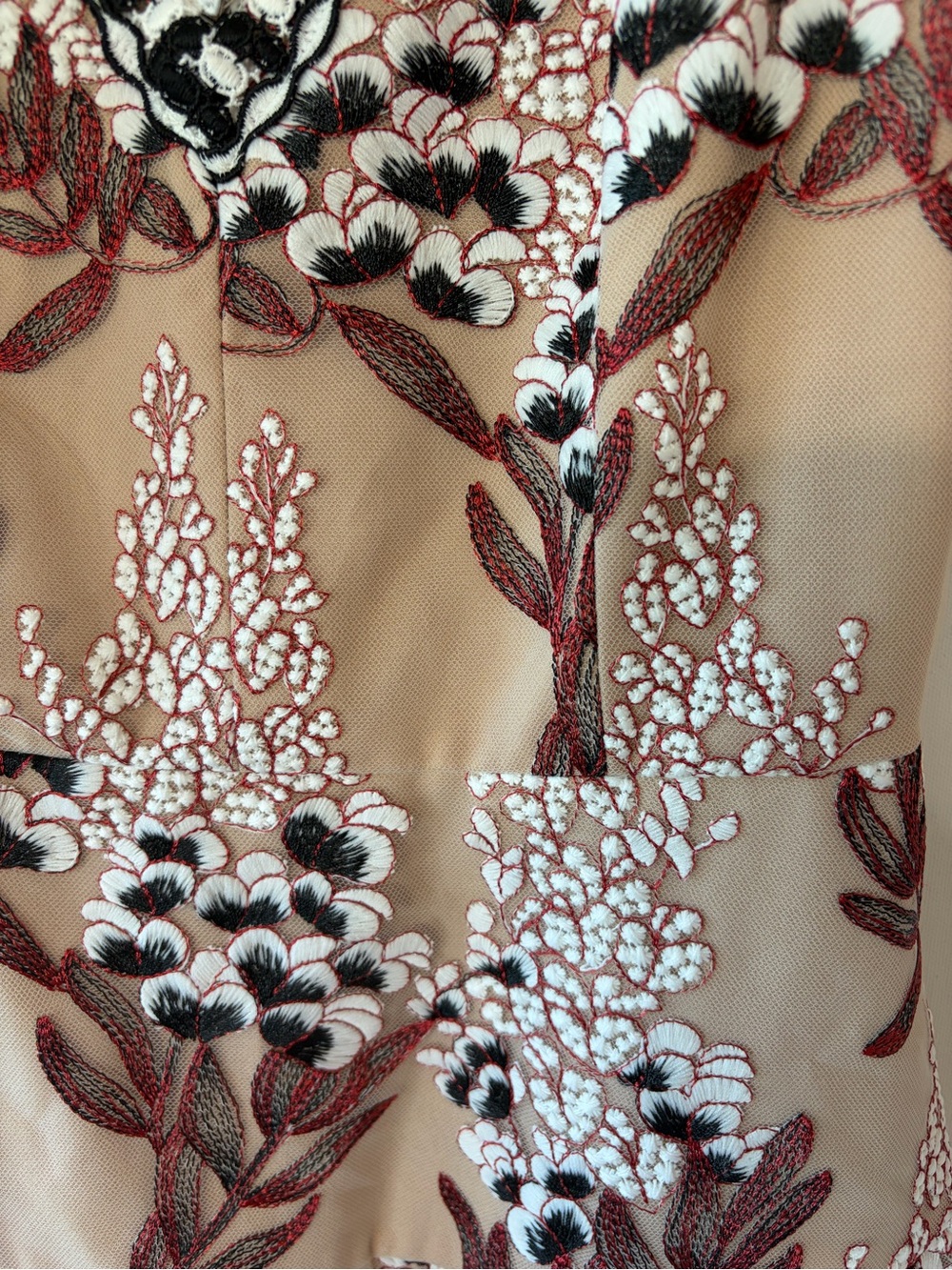 HARLYN for Anthropologie Embroidered Floral Mesh Fit & Flare Cocktail Dress S - Picture 2 of 5